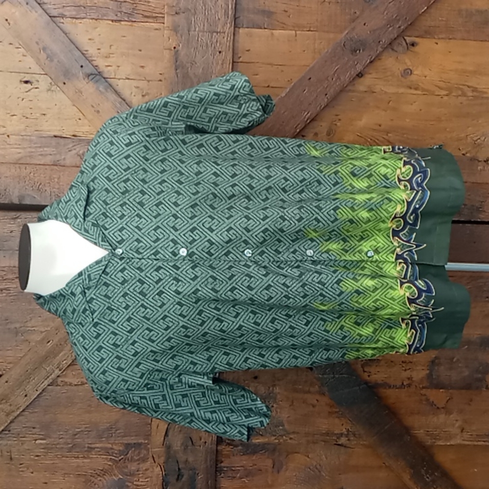 🟡CLEARANCE🟡No Boundaries Green Button Down Short Sleeve Shirt Size Large